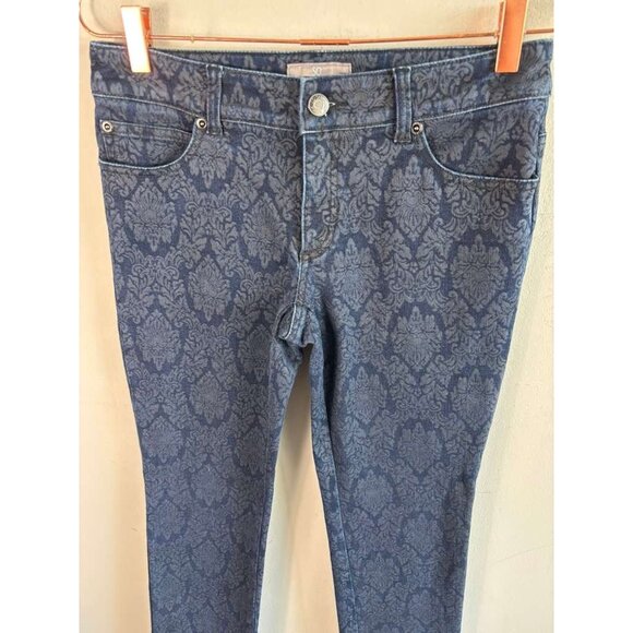 Chico’s So Slimming Women’s Skinny Jeans Blue Basil Print Regular Size 00 - Picture 3 of 10
